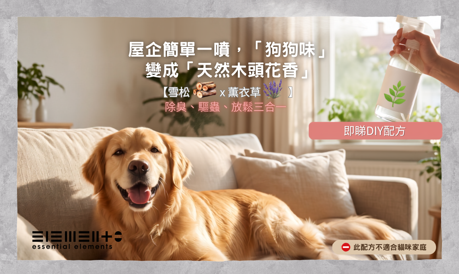 家有狗狗適用 室內天然除臭噴霧