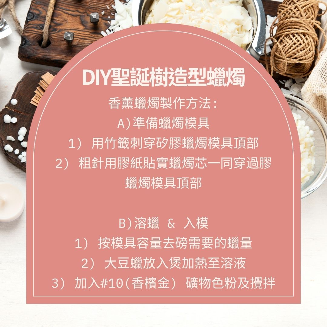 聖誕限定! 造型蠟燭套裝(大豆蠟(硬)(最佳使用日期: 01/2026) + 棉質燭芯 + 香精 15ml)