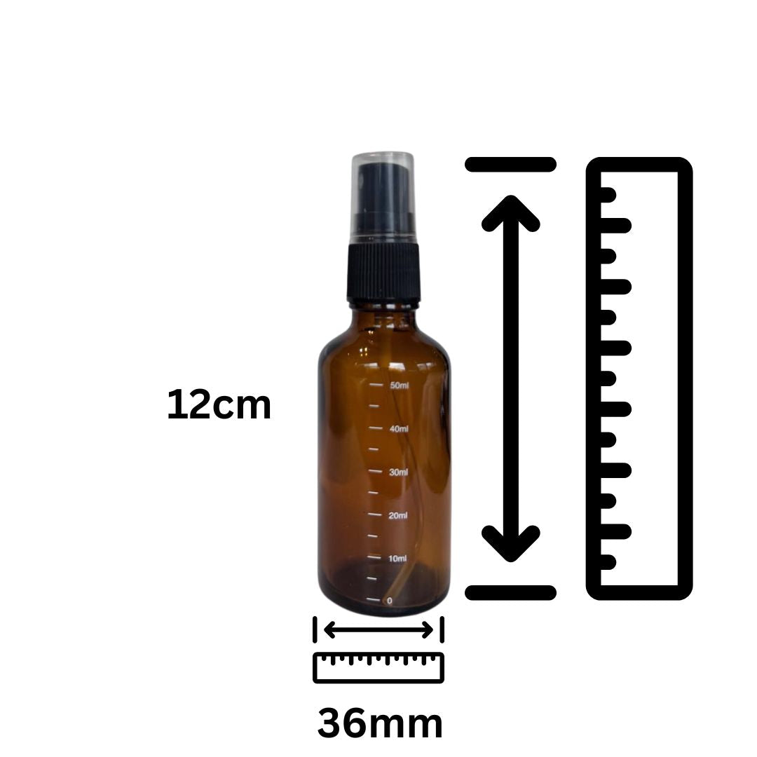 Amber Glass Bottle - with spray