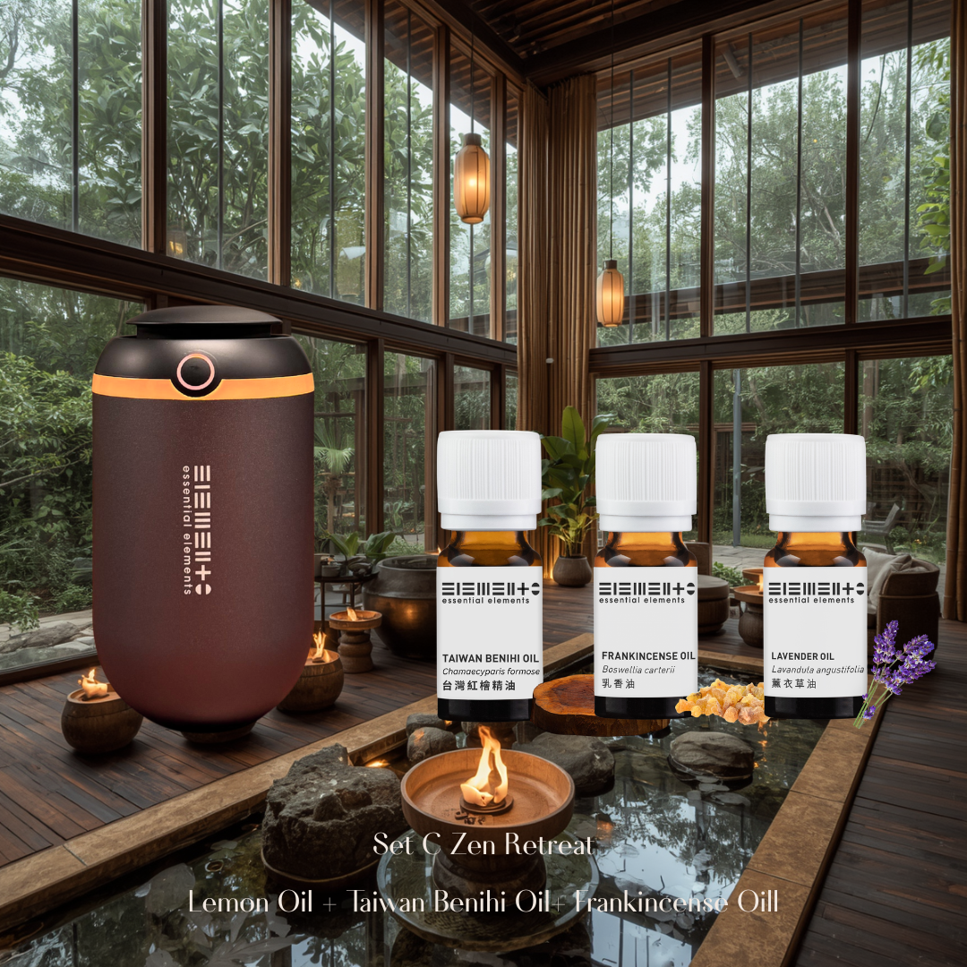 父親節限定優惠組合! 3瓶 精油10ml (頂級酒店風) + 智能精油擴香儀 (車用/家用) (深灰)