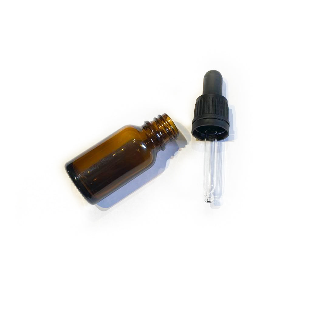 Amber Glass Bottle - with dropper & tamper proof seal cap 24pcs