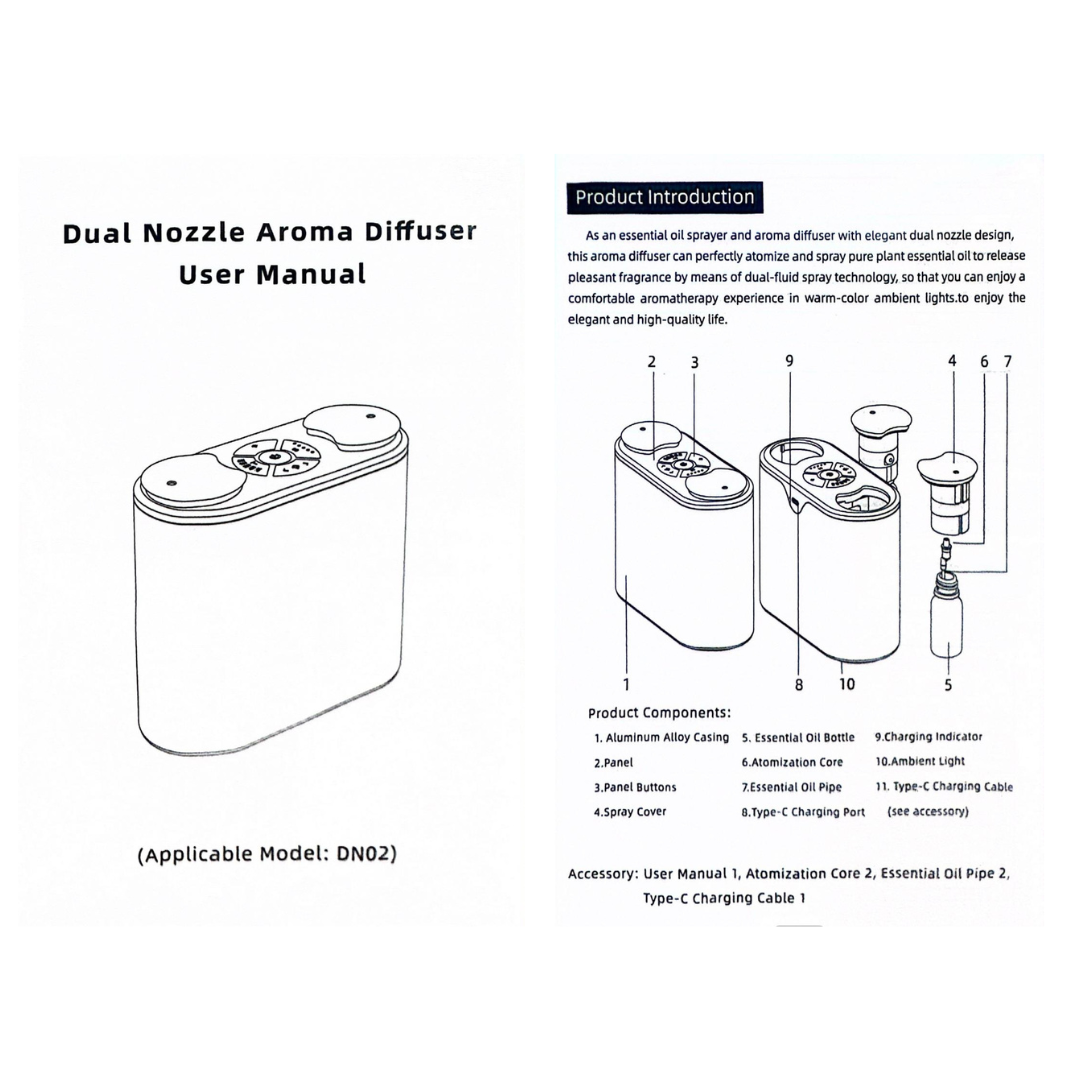 (For Purchase 5pcs essential oil redeem only) $298 Dual Nozzle Aroma Nebulizing Diffuser